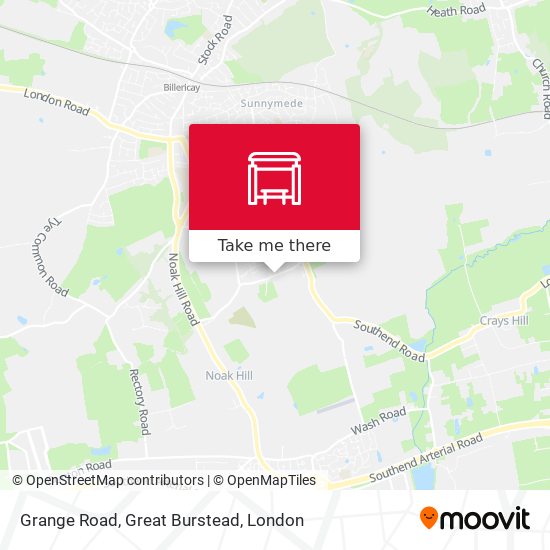 Grange Road, Great Burstead map