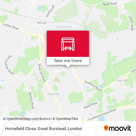 Homefield Close, Great Burstead map