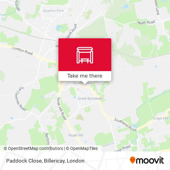Paddock Close, Billericay map