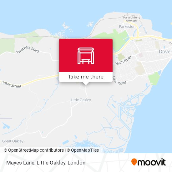 Mayes Lane, Little Oakley map