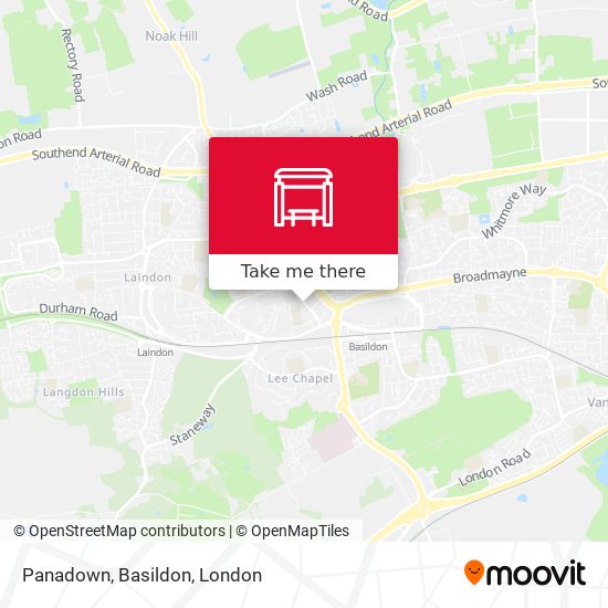 Panadown, Basildon map
