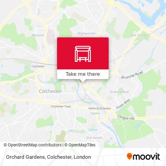 Orchard Gardens, Colchester map