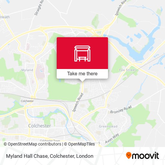 Myland Hall Chase, Colchester map