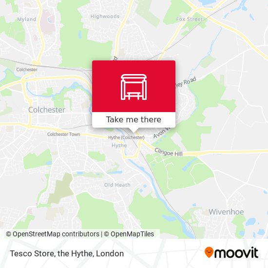 Tesco Store, the Hythe map