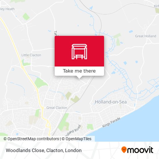 Woodlands Close, Clacton map