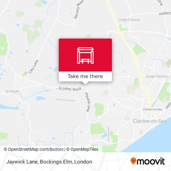 Jaywick Lane, Bockings Elm map