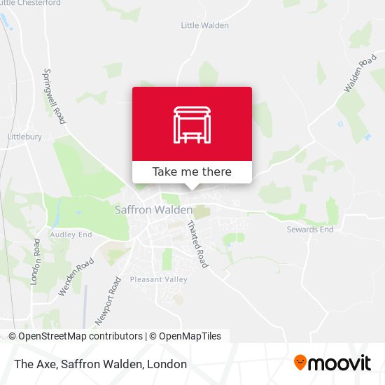 The Axe, Saffron Walden map
