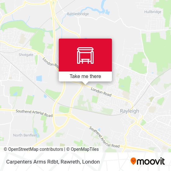 Carpenters Arms Rdbt, Rawreth map