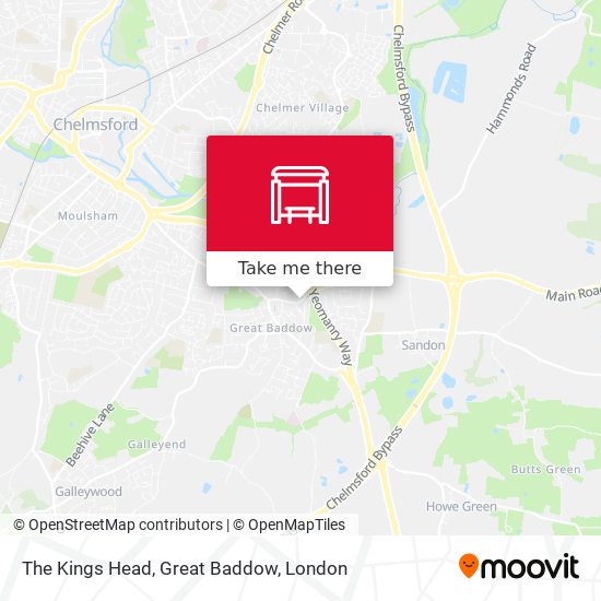 The Kings Head, Great Baddow map
