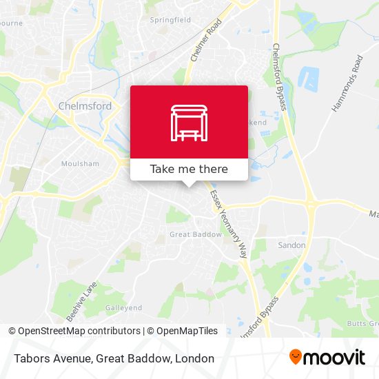 Tabors Avenue, Great Baddow map