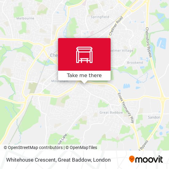 Whitehouse Crescent, Great Baddow map