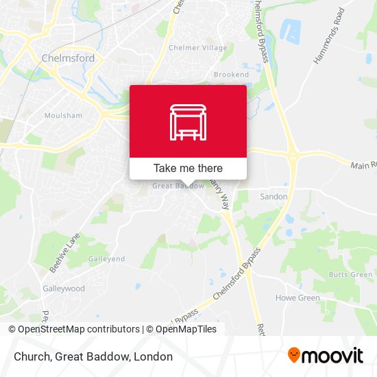 Church, Great Baddow map