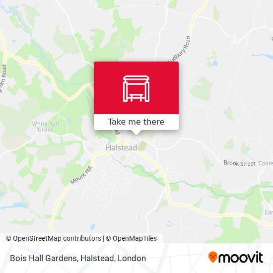 Bois Hall Gardens, Halstead map