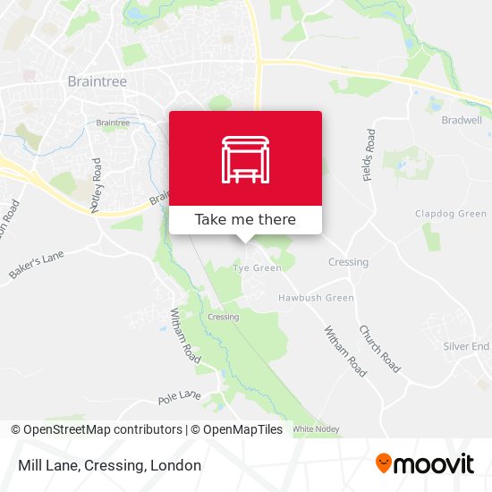 Mill Lane, Cressing map