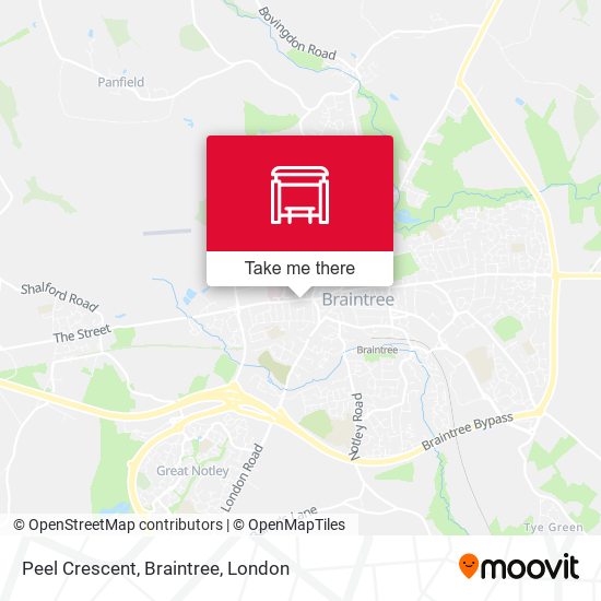 Peel Crescent, Braintree map