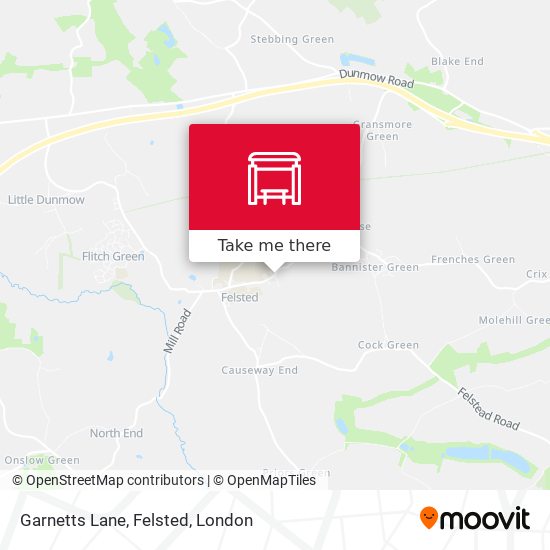 Garnetts Lane, Felsted map
