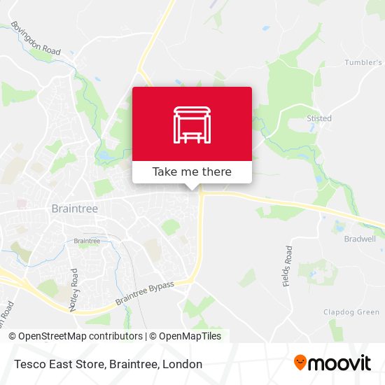 Tesco East Store, Braintree map