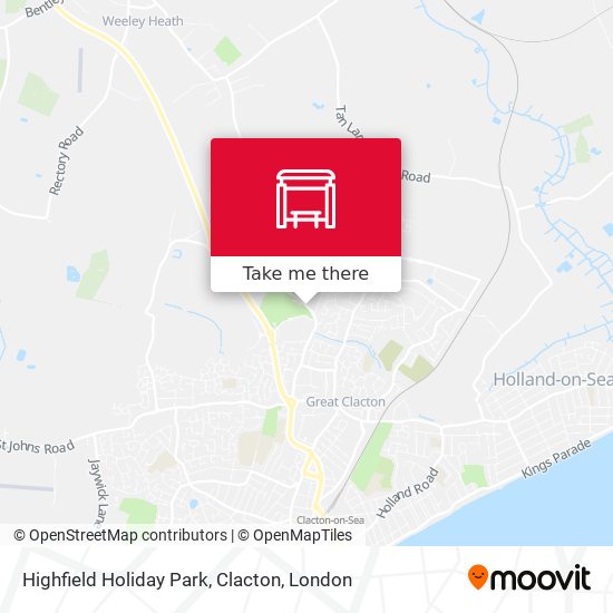 Highfield Holiday Park, Clacton map