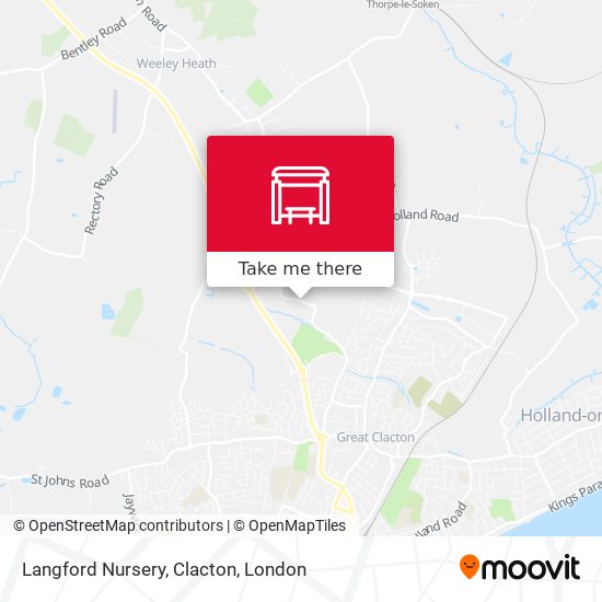 Langford Nursery, Clacton map
