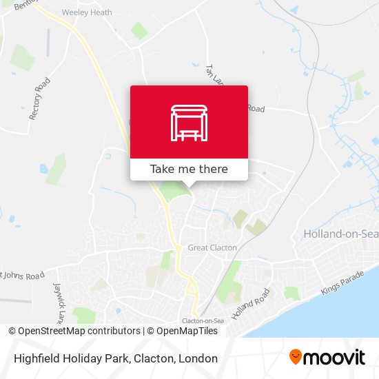 Highfield Holiday Park, Clacton map
