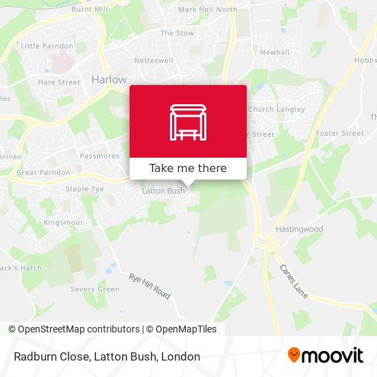 Radburn Close, Latton Bush map