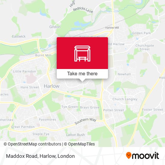 Maddox Road, Harlow map