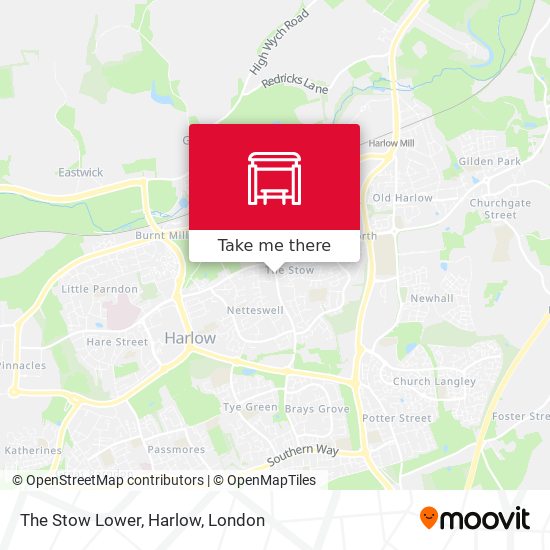 The Stow Lower, Harlow map