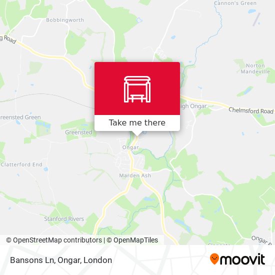 Bansons Ln, Ongar map