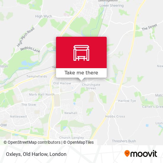 Oxleys, Old Harlow map