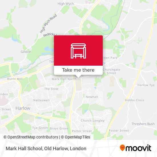 Mark Hall School, Old Harlow map