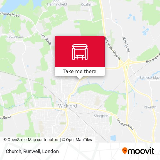 Church, Runwell map