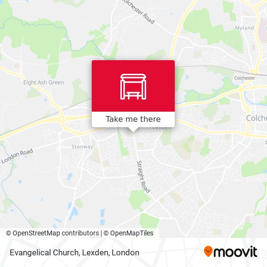 Evangelical Church, Lexden map