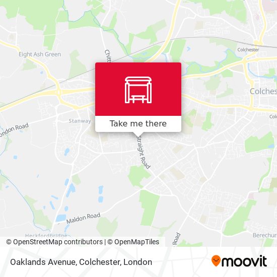 Oaklands Avenue, Colchester map
