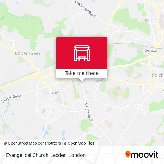 Evangelical Church, Lexden map