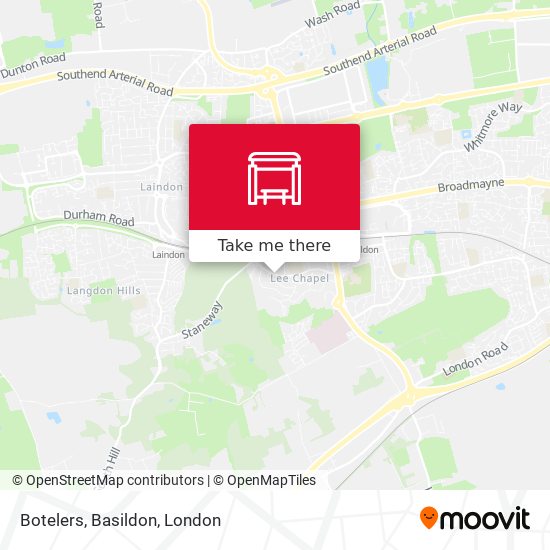 Botelers, Basildon map