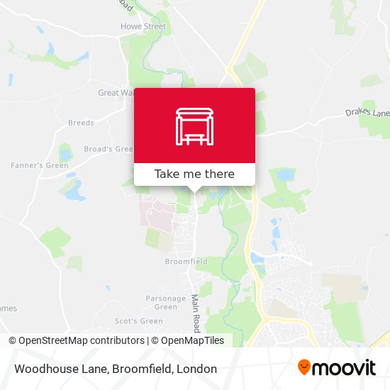 Woodhouse Lane, Broomfield map