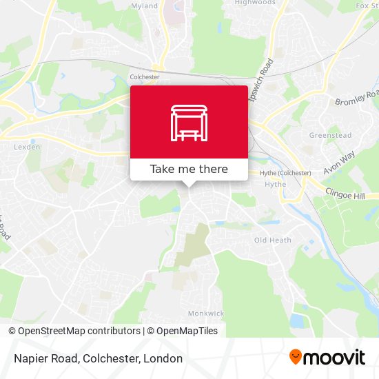 Napier Road, Colchester map