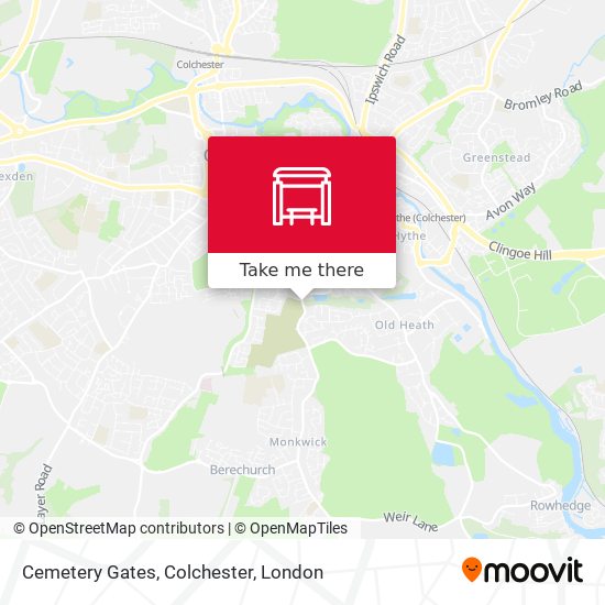 Cemetery Gates, Colchester map