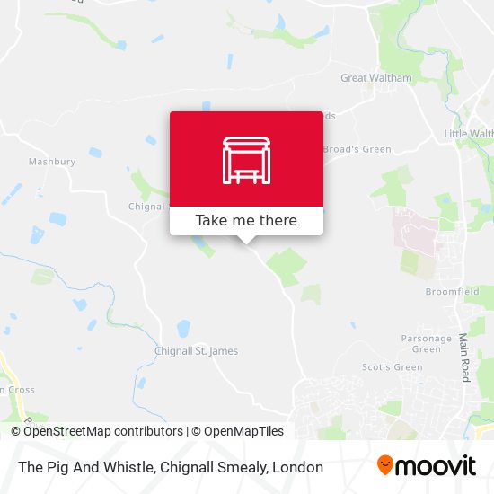 The Pig And Whistle, Chignall Smealy map