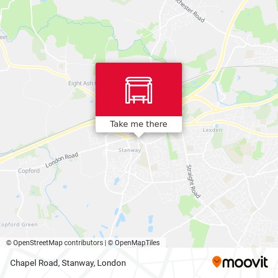 Chapel Road, Stanway map