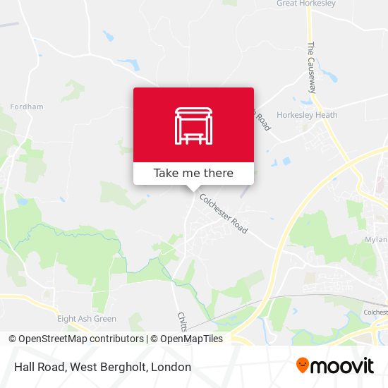 Hall Road, West Bergholt map