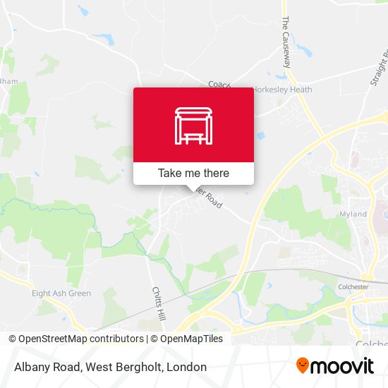 Albany Road, West Bergholt map