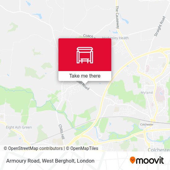Armoury Road, West Bergholt map