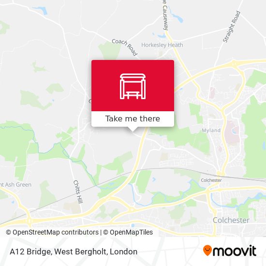 A12 Bridge, West Bergholt map