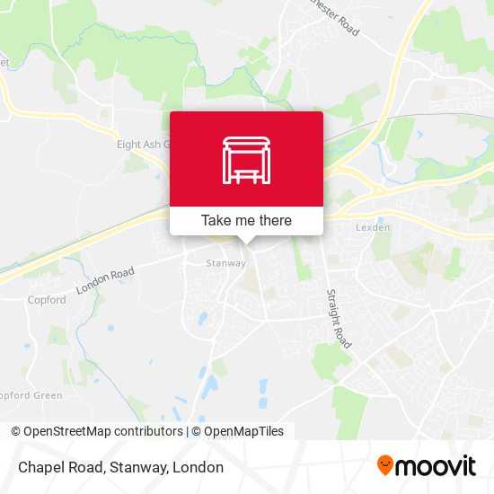 Chapel Road, Stanway map