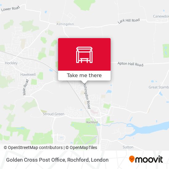 Golden Cross Post Office, Rochford map