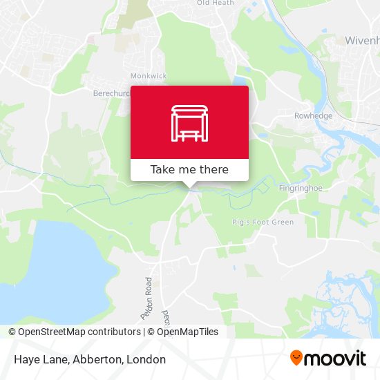 Haye Lane, Abberton map