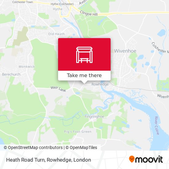Heath Road Turn, Rowhedge map