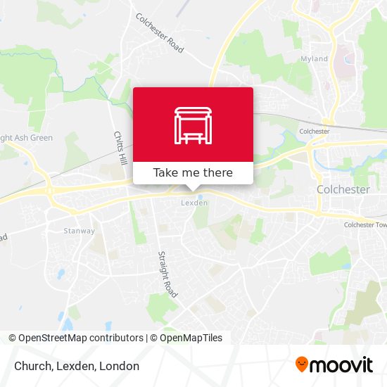 Church, Lexden map