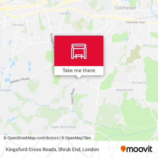 Kingsford Cross Roads, Shrub End map